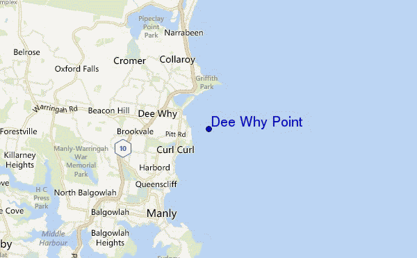 mapa de ubicación de Dee Why Point