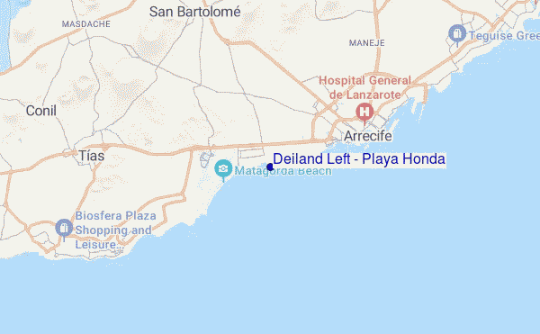 mapa de ubicación de Deiland Left - Playa Honda