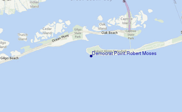 mapa de ubicación de Democrat Point Robert Moses