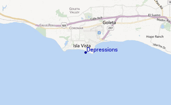 mapa de ubicación de Depressions