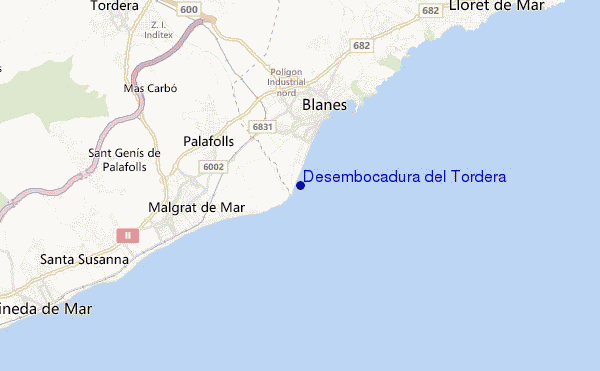 mapa de ubicación de Desembocadura del Tordera