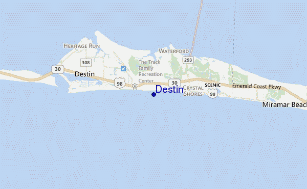 mapa de ubicación de Destin