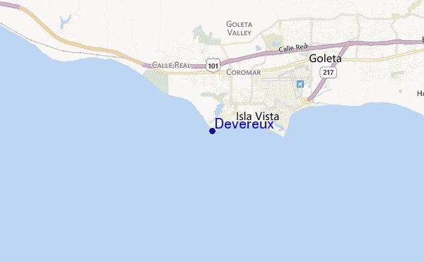 mapa de ubicación de Devereux