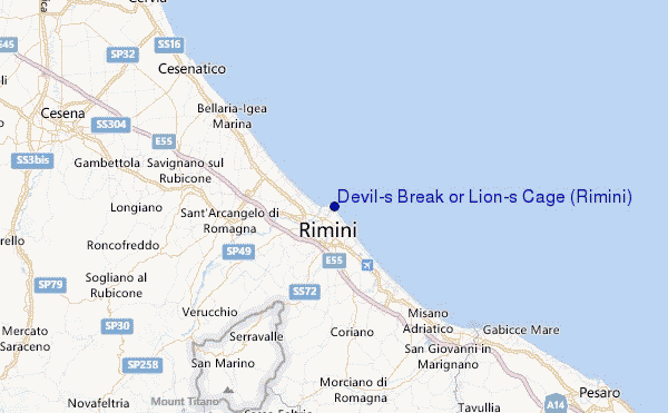 Devil's Break or Lion's Cage (Rimini) Location Map