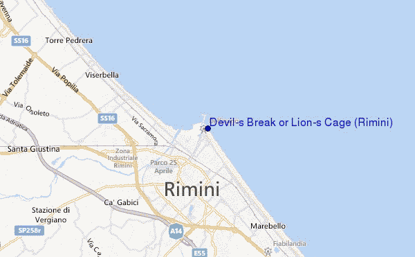 mapa de ubicación de Devil's Break or Lion's Cage (Rimini)