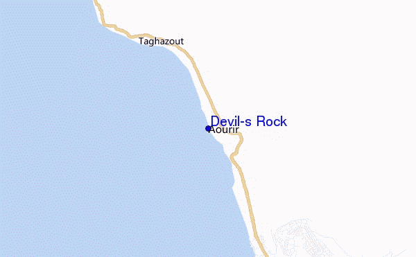 mapa de ubicación de Devil's Rock