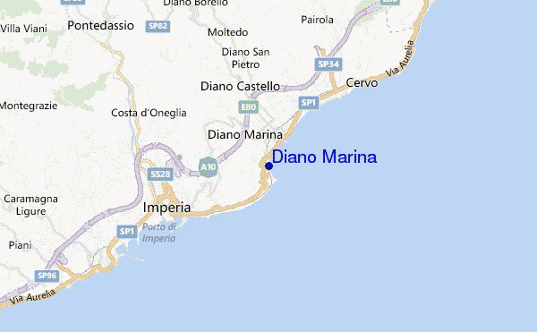 mapa de ubicación de Diano Marina