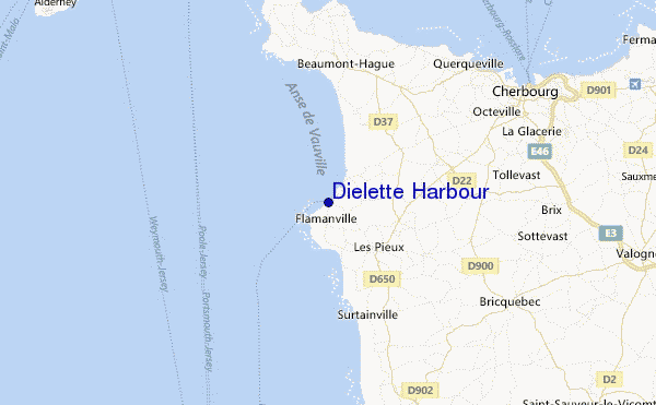 Dielette Harbour Location Map