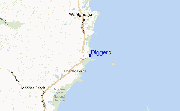 mapa de ubicación de Diggers