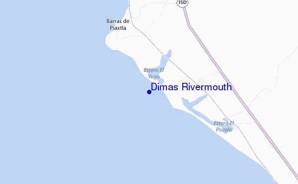 mapa de ubicación de Dimas Rivermouth