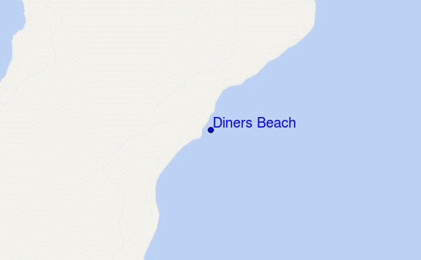 mapa de ubicación de Diners Beach