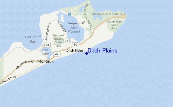 mapa de ubicación de Ditch Plains