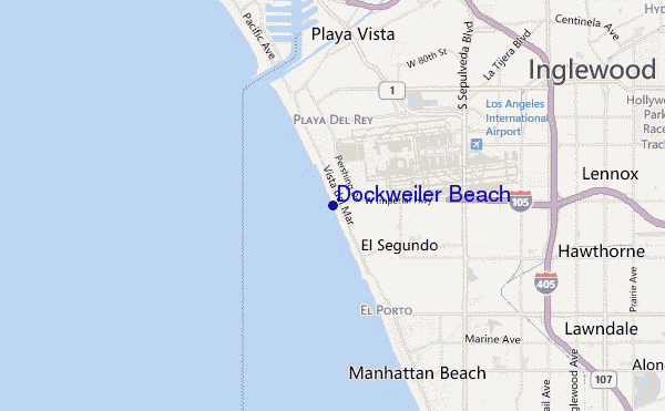 mapa de ubicación de Dockweiler Beach