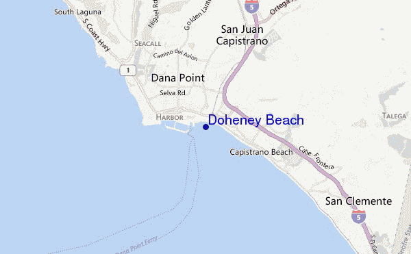 mapa de ubicación de Doheney Beach