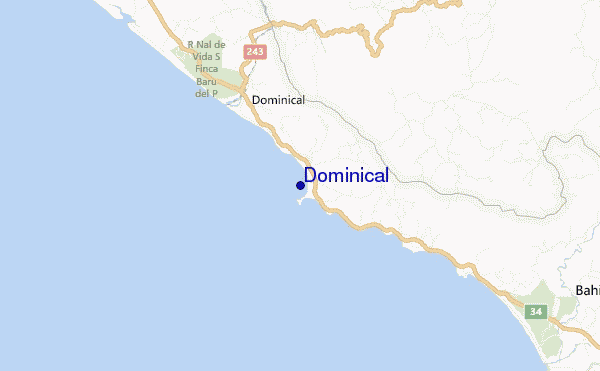 mapa de ubicación de Dominical