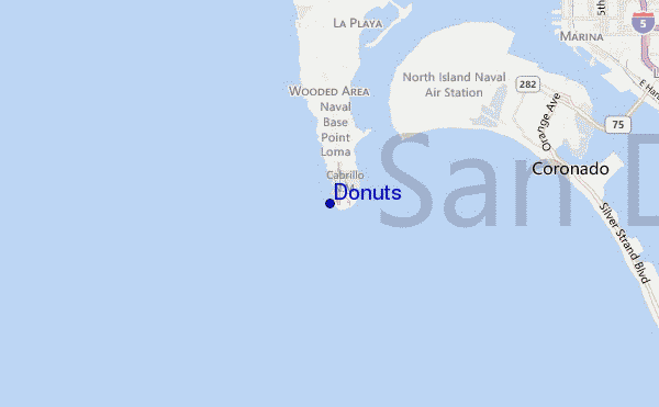 mapa de ubicación de Donuts