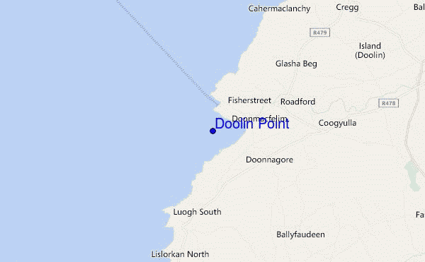 mapa de ubicación de Doolin Point