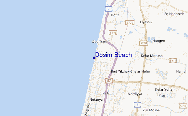 mapa de ubicación de Dosim Beach