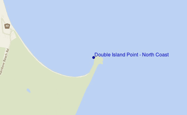 mapa de ubicación de Double Island Point - North Coast
