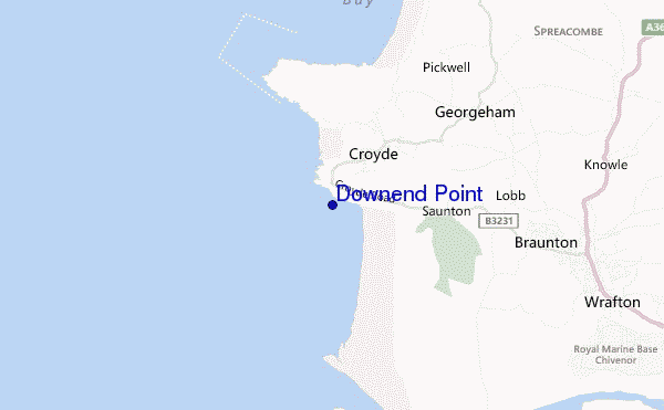 mapa de ubicación de Downend Point