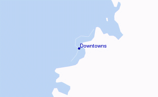 mapa de ubicación de Downtowns