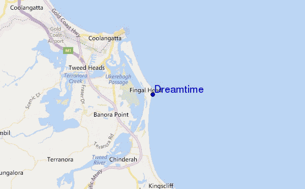 mapa de ubicación de Dreamtime