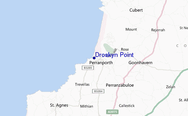 mapa de ubicación de Droskyn Point