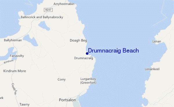 mapa de ubicación de Drumnacraig Beach