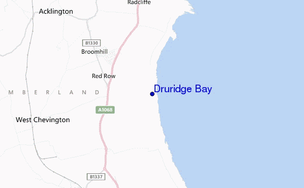 mapa de ubicación de Druridge Bay