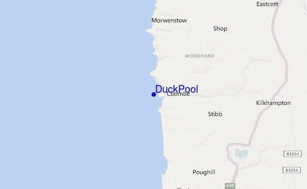 mapa de ubicación de Duckpool Bay