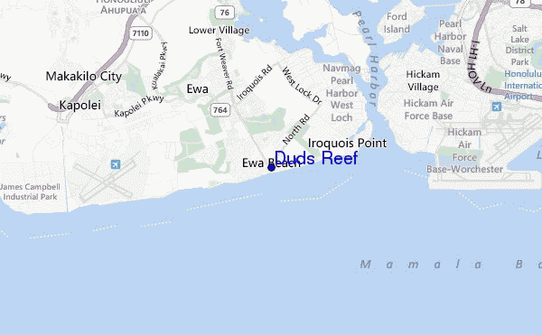 mapa de ubicación de Duds Reef