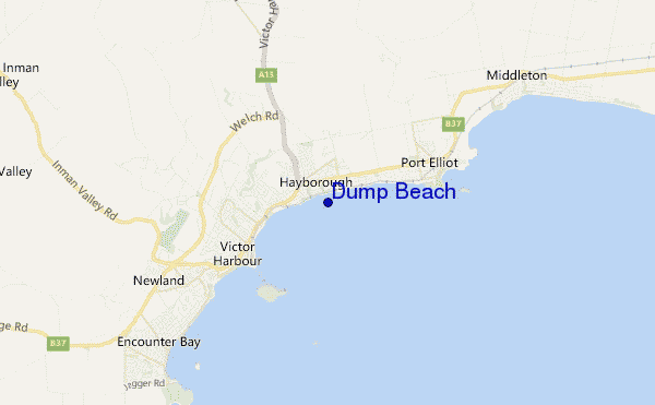 mapa de ubicación de Dump Beach