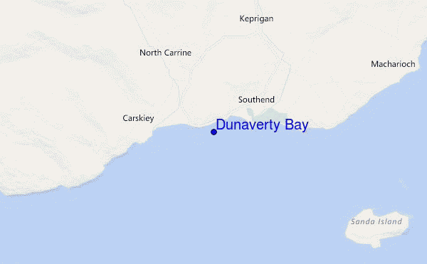 mapa de ubicación de Dunaverty Bay
