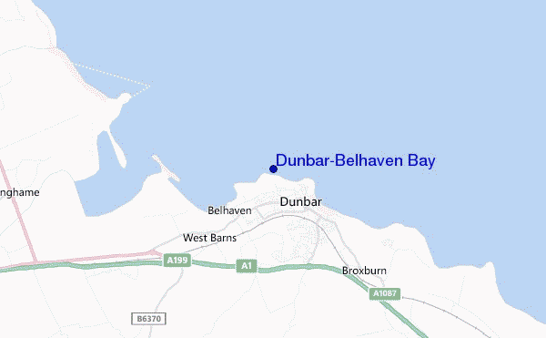 mapa de ubicación de Dunbar/Belhaven Bay