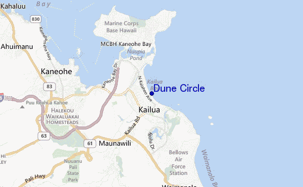 mapa de ubicación de Dune Circle