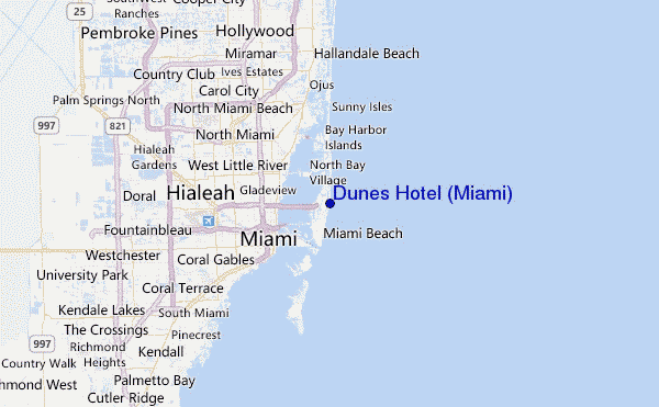 Dunes Hotel (Miami) Location Map