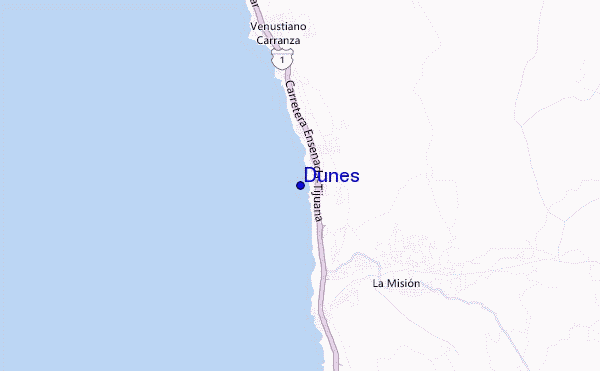 mapa de ubicación de Dunes