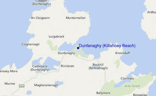 mapa de ubicación de Dunfanaghy (Killahoey Beach)