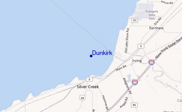 mapa de ubicación de Dunkirk