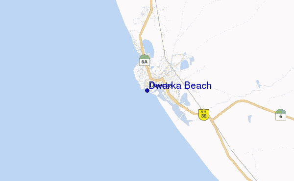 mapa de ubicación de Dwarka Beach