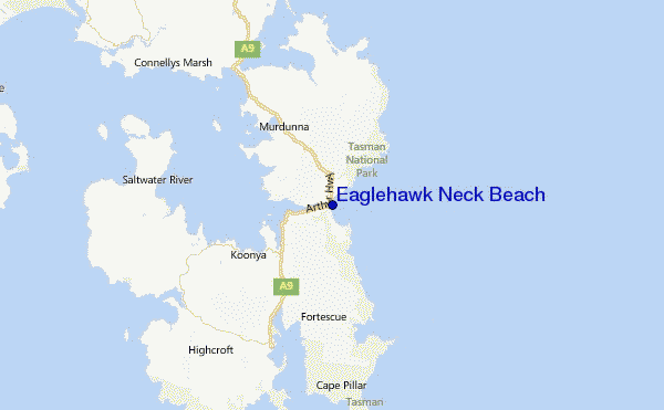 Eaglehawk Neck Beach Location Map