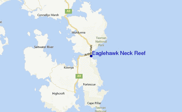 Eaglehawk Neck Reef Location Map
