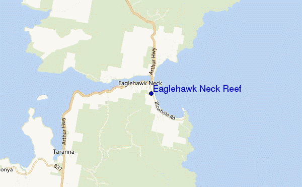 mapa de ubicación de Eaglehawk Neck Reef