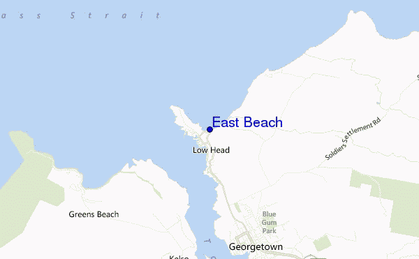 mapa de ubicación de East Beach