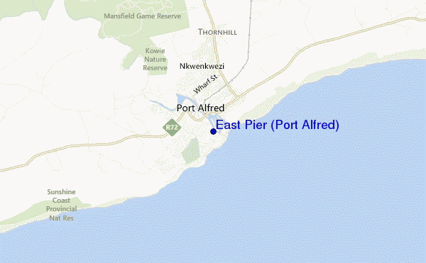 mapa de ubicación de East Pier (Port Alfred)