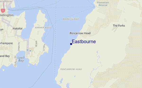 mapa de ubicación de Eastbourne