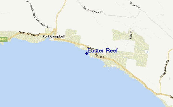 mapa de ubicación de Easter Reef