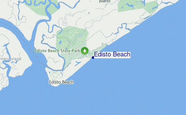 mapa de ubicación de Edisto Beach