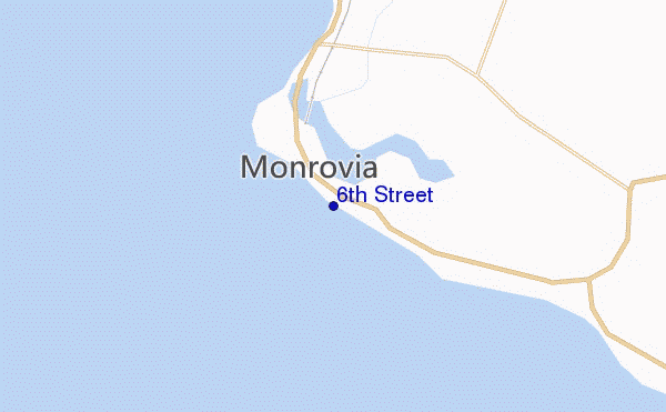 mapa de ubicación de 6th Street