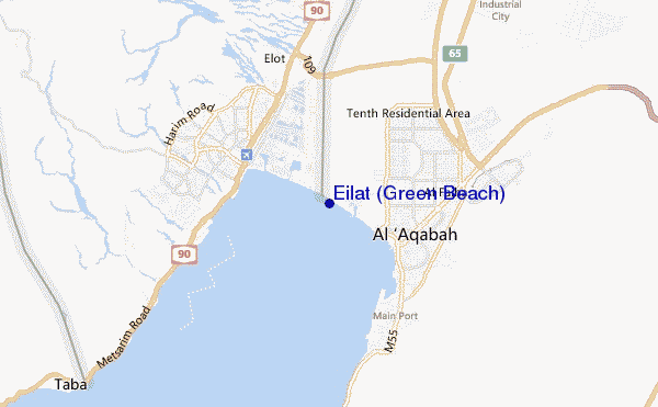 mapa de ubicación de Eilat (Green Beach)